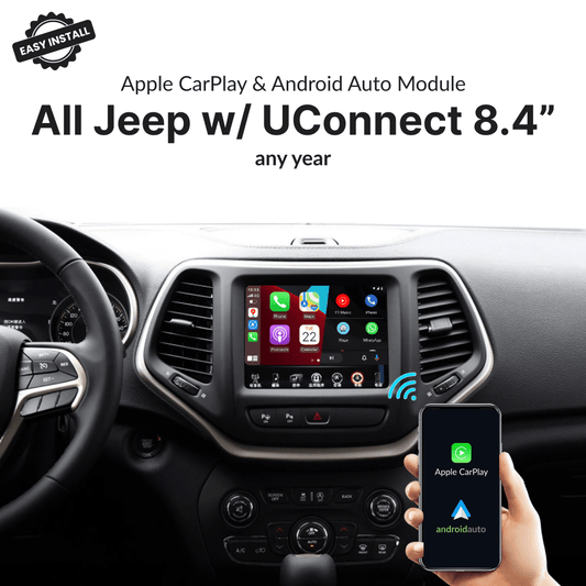 Jeep with UConnect 8.4" — Wireless Apple CarPlay & Android Auto Module - Car Tech Studio