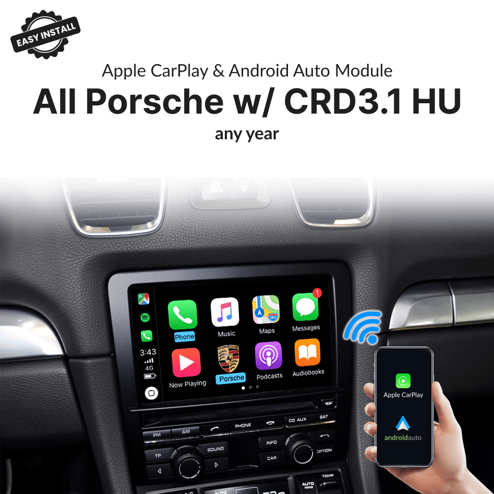 Porsche with CRD3.1 HU — Wireless Apple CarPlay & Android Auto Module - Car Tech Studio