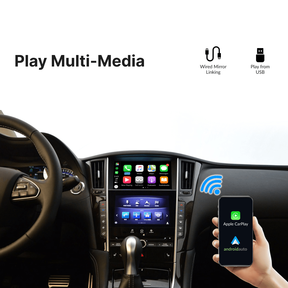 Infiniti Q50 2015-2019 — Wireless Apple CarPlay & Android Auto Module - Car Tech Studio