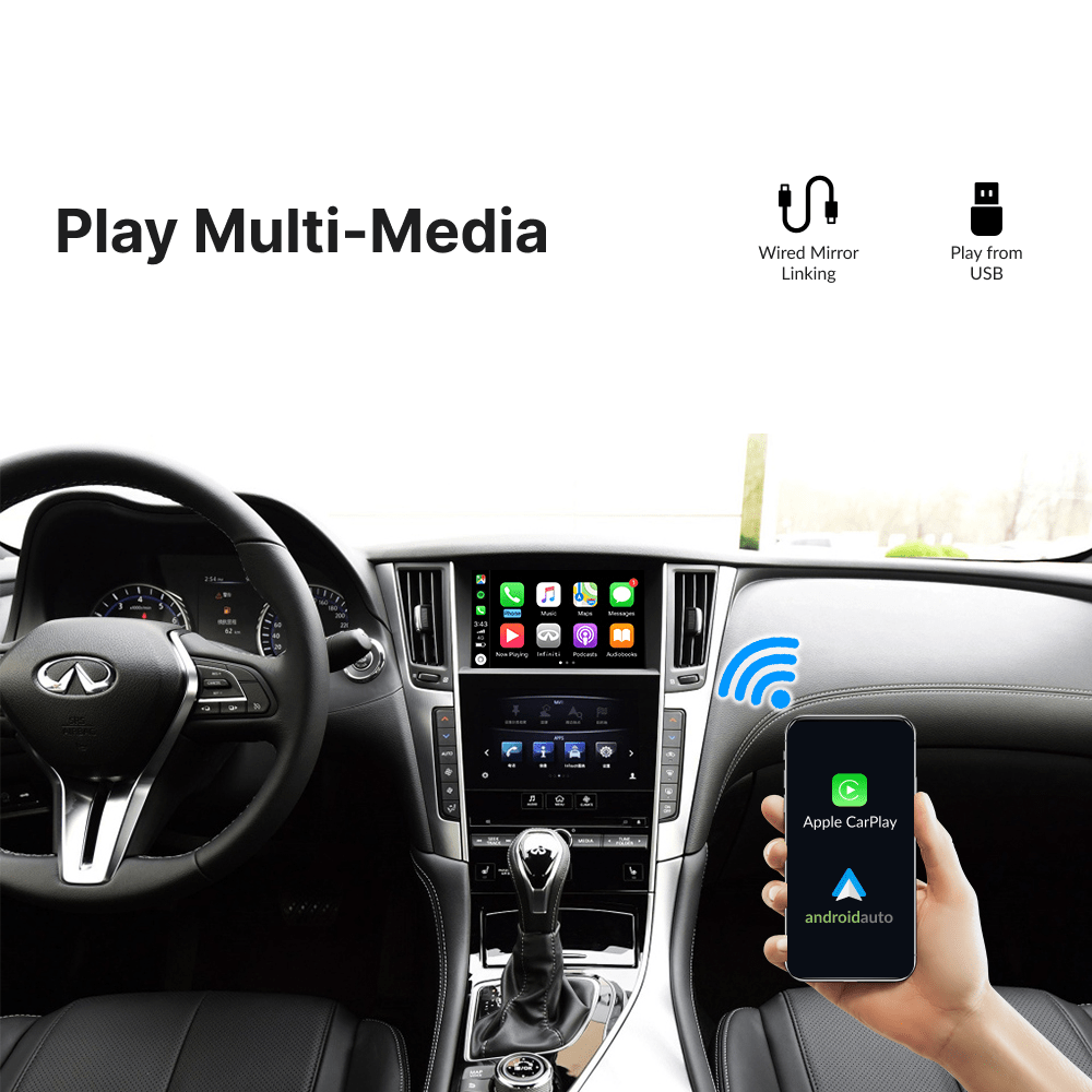 Infiniti Q60 2015-2019 — Wireless Apple CarPlay & Android Auto Module - Car Tech Studio