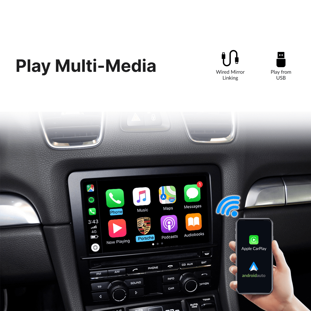 Porsche with CRD3.1 HU — Wireless Apple CarPlay & Android Auto Module - Car Tech Studio