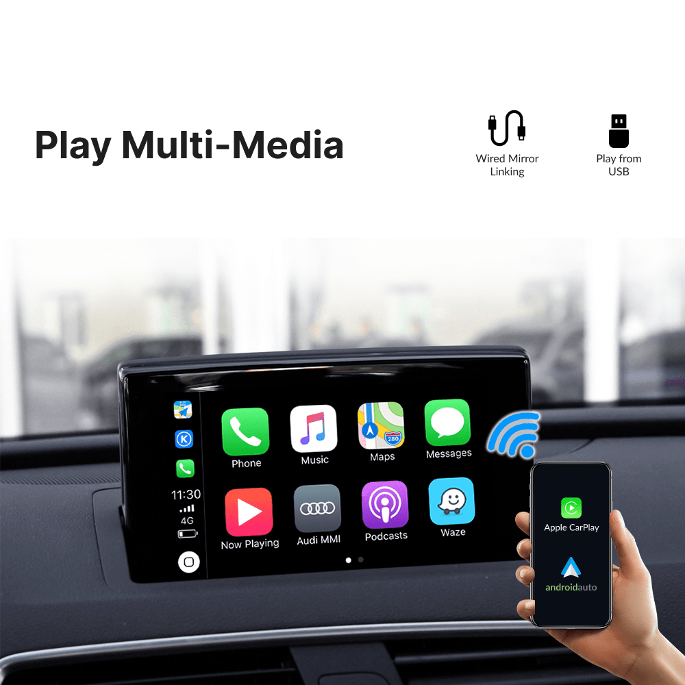 Audi Q3 2012-2018 — Wireless Apple CarPlay & Android Auto Module - Car Tech Studio