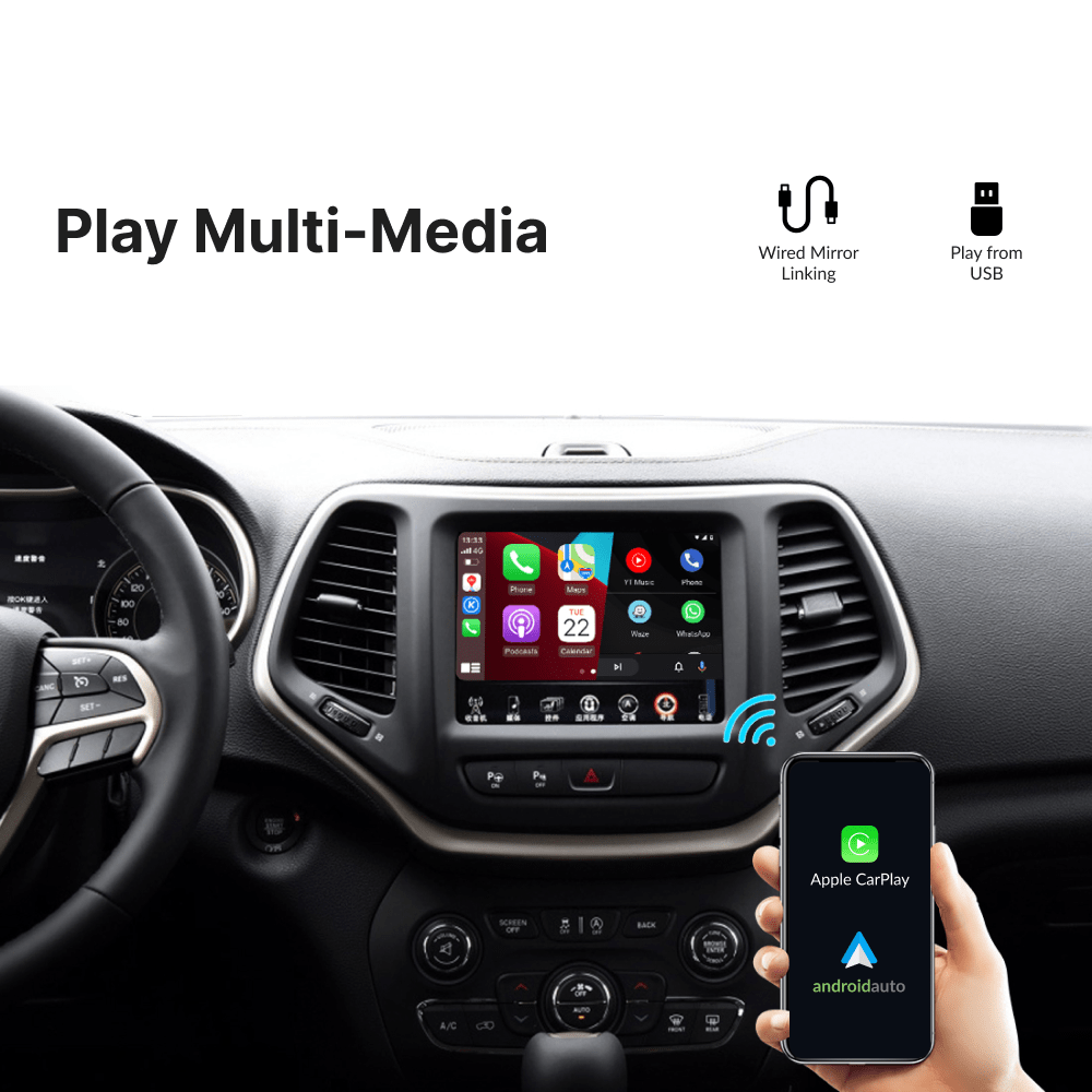 Jeep with UConnect 8.4" — Wireless Apple CarPlay & Android Auto Module - Car Tech Studio