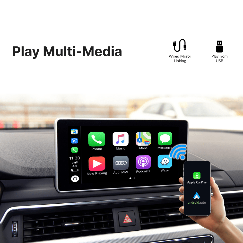 Audi A4 2010-2018 — Wireless Apple CarPlay & Android Auto Module - Car Tech Studio