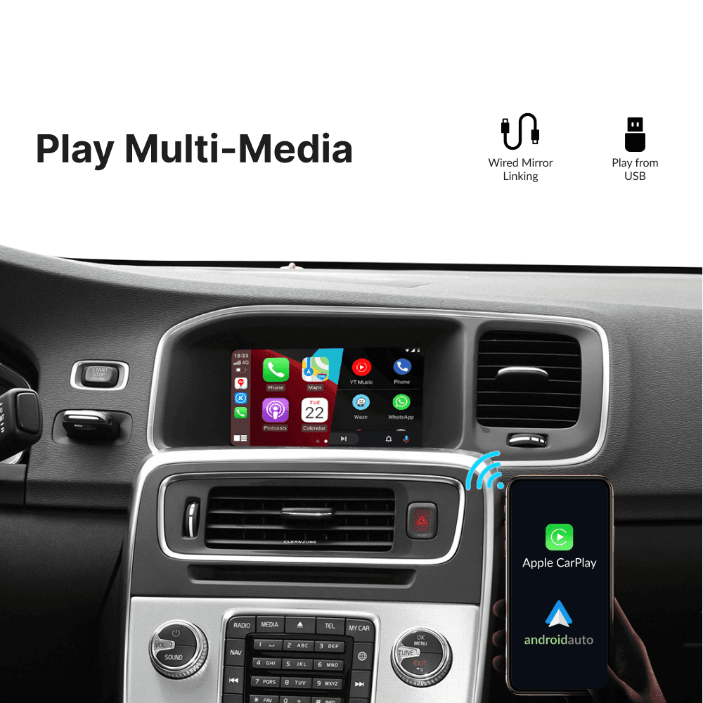 Volvo XC60 2014-2019 — Wireless Apple CarPlay & Android Auto Module - Car Tech Studio