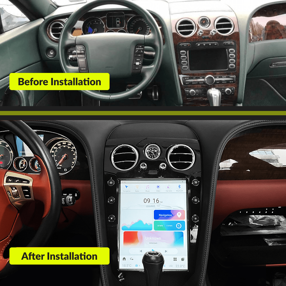 Bentley 2003-2019 — 12.1" Tesla-Style Apple Carplay Screen - Car Tech Studio