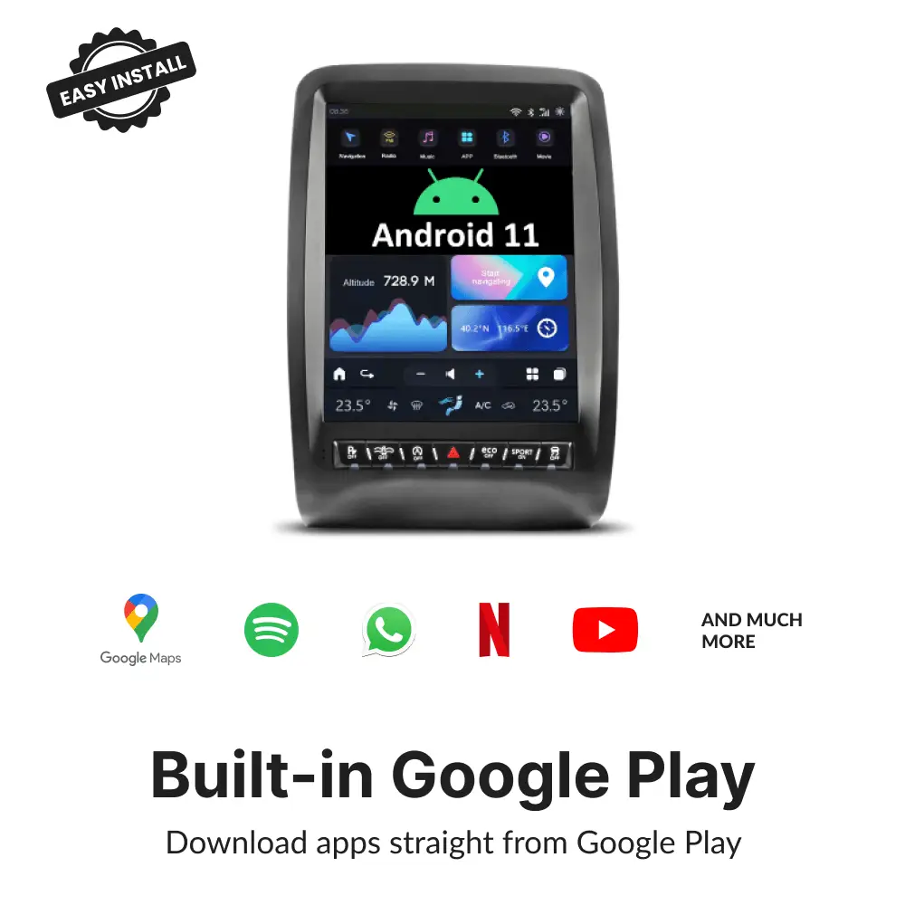 Dodge Durango 2014-2019 — 12.1" Tesla-Style Apple Carplay Screen - Car Tech Studio