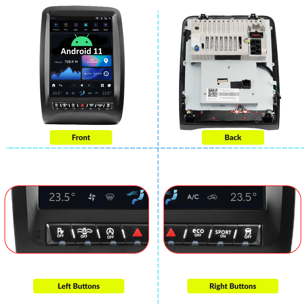 Dodge Durango 2014-2019 — 12.1" Tesla-Style Apple Carplay Screen - Car Tech Studio