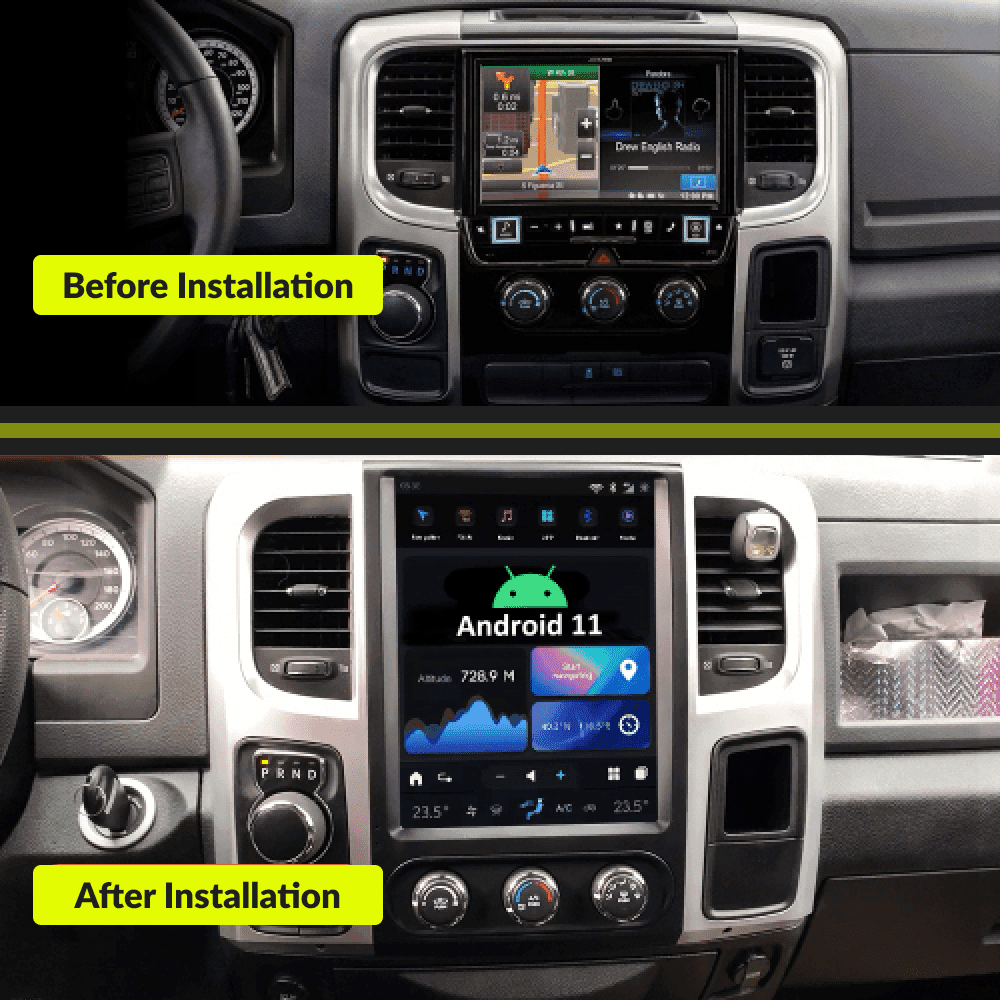 Dodge RAM 2013-2019 — 12.1" Tesla-Style Apple Carplay Screen - Car Tech Studio