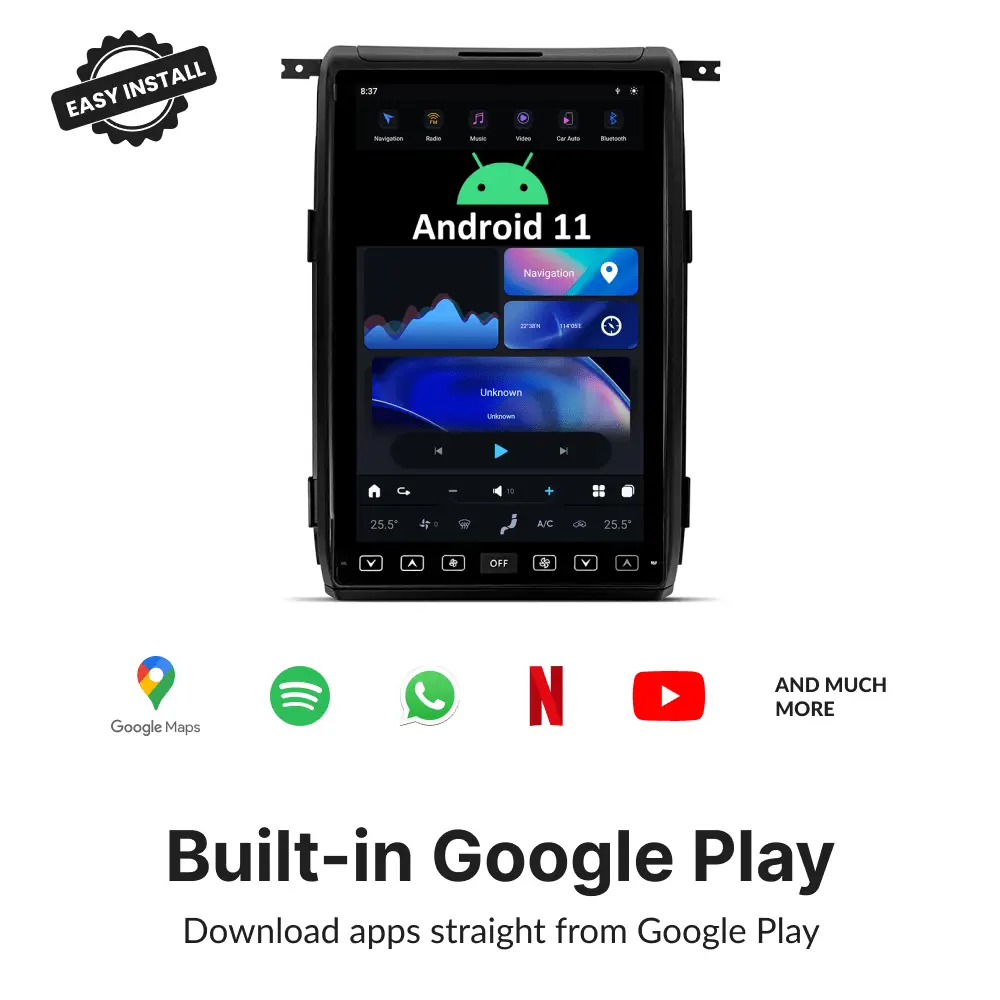 Ford F150 2009-2014 — 14.4" Tesla-Style Apple Carplay Screen - Car Tech Studio