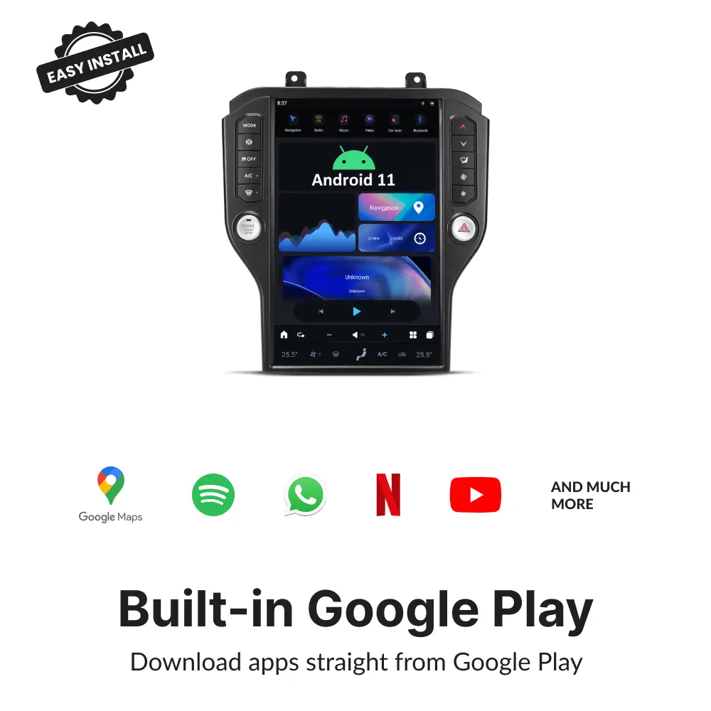 Ford Mustang 2015-2020 — 14.5" Tesla-Style Apple Carplay Screen - Car Tech Studio