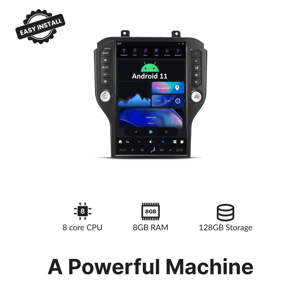 Ford Mustang 2015-2020 — 14.5" Tesla-Style Apple Carplay Screen - Car Tech Studio