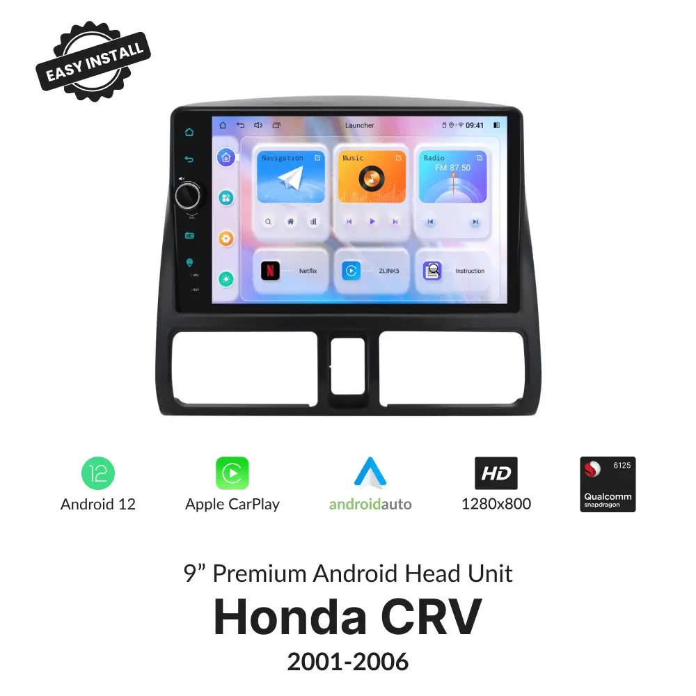 Honda CRV 2001-2006 — Premium 9” Carplay & Android Auto Head Unit - Car Tech Studio