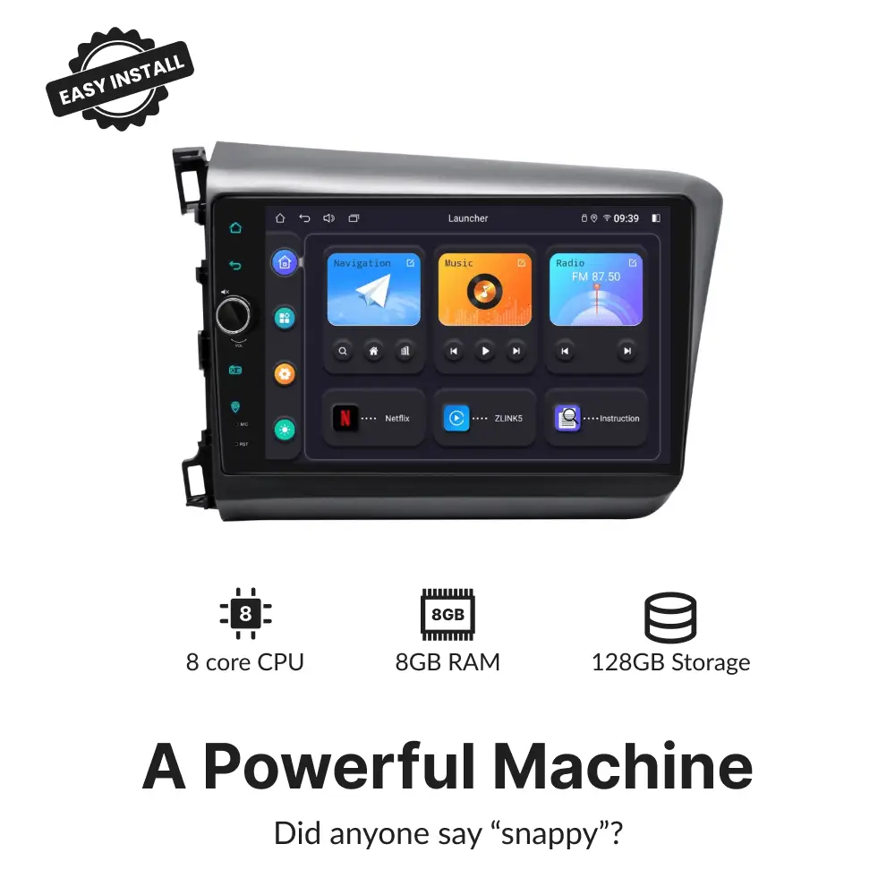 Honda Civic 2012-2015 — Premium 9” Carplay & Android Auto Head Unit - Car Tech Studio