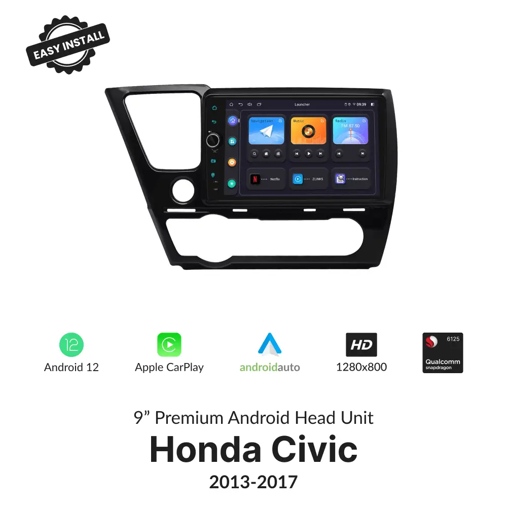 Honda Civic 2013-2017 — Premium 9” Carplay & Android Auto Head Unit - Car Tech Studio