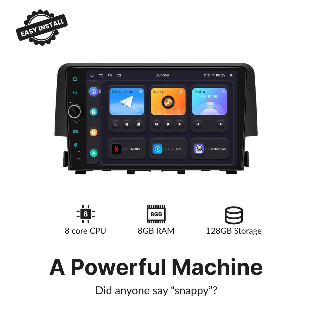 Honda Civic 2016-2021 — Premium 9” Carplay & Android Auto Head Unit - Car Tech Studio