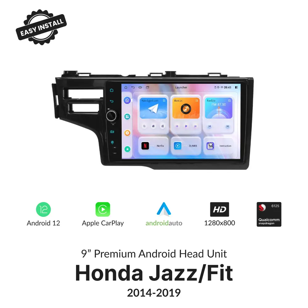 Honda Jazz/Fit 2014-2019 — Premium 9” Carplay & Android Auto Head Unit - Car Tech Studio