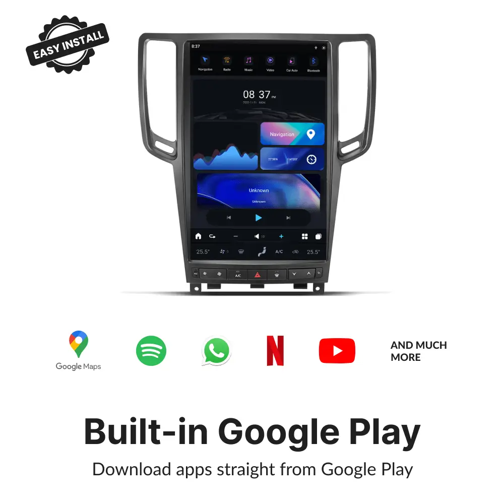 Infiniti G37 2010 — 14.4" Tesla-Style Apple Carplay Screen - Car Tech Studio