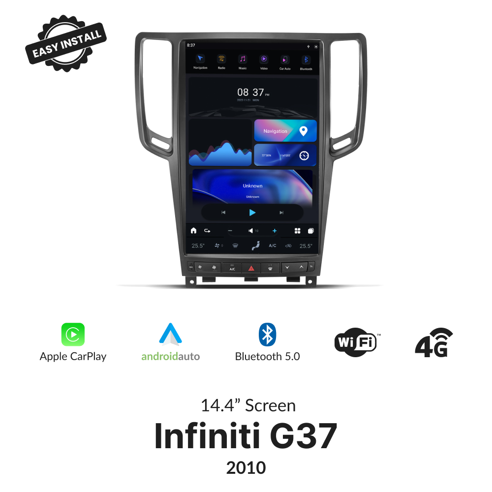 Infiniti G37 2010 — 14.4" Tesla-Style Apple Carplay Screen - Car Tech Studio