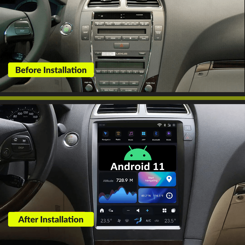 Lexus ES 2006-2012 — 12.1" Tesla-Style Apple Carplay Screen - Car Tech Studio