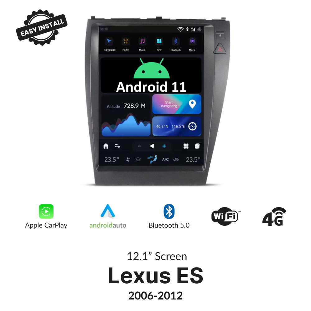 Lexus ES 2006-2012 — 12.1" Tesla-Style Apple Carplay Screen - Car Tech Studio
