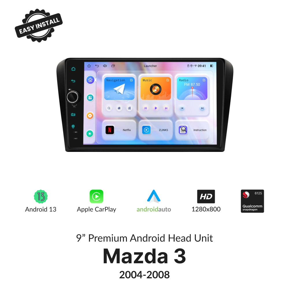 Mazda Series 3 2004-2008 | 9” Wireless CarPlay Android Head Unit