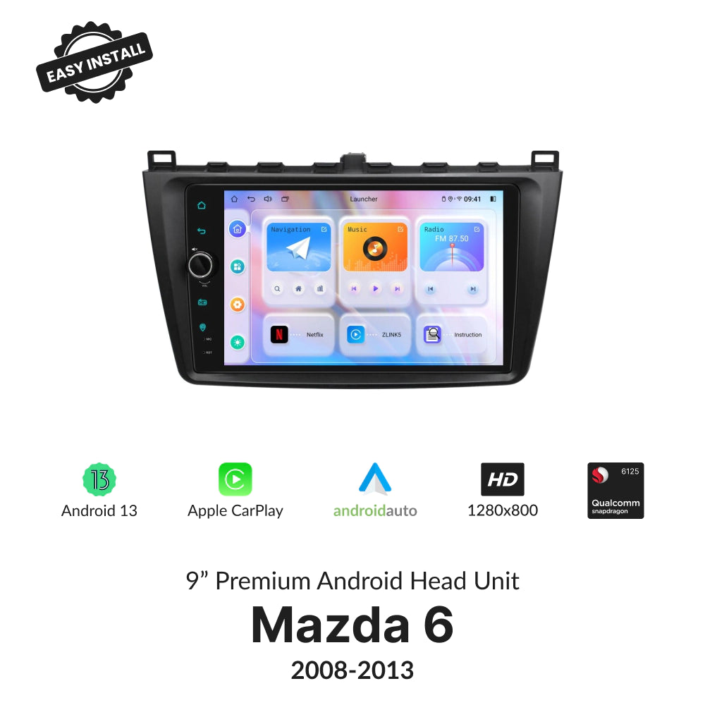 Mazda Series 6 2008-2013 | 9” Wireless CarPlay Android Head Unit