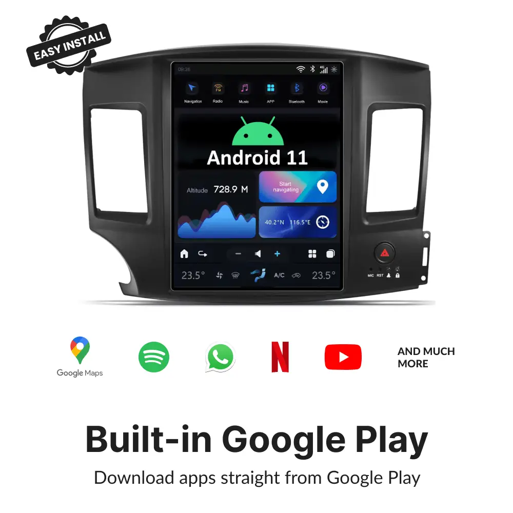 Mitsubishi Lancer 2007-2017 — 12.1" Tesla-Style Apple Carplay Screen - Car Tech Studio