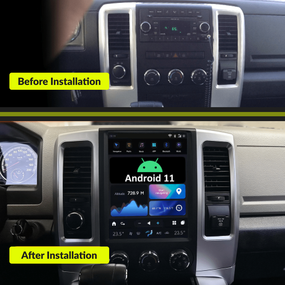 Dodge RAM 2008-2011 — 12.1" Tesla-Style Apple Carplay Screen - Car Tech Studio