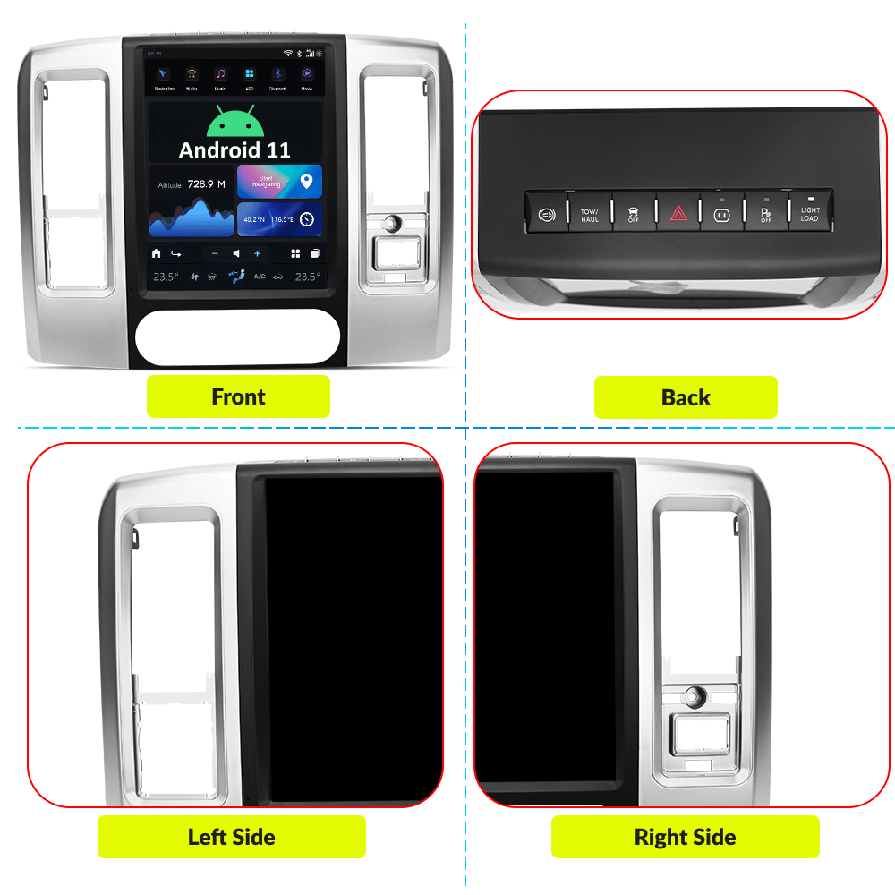 Dodge RAM 2008-2011 — 12.1" Tesla-Style Apple Carplay Screen - Car Tech Studio