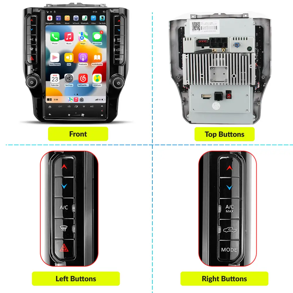 Dodge RAM 2020-2021 — 12.1" Tesla-Style Apple Carplay Screen - Car Tech Studio