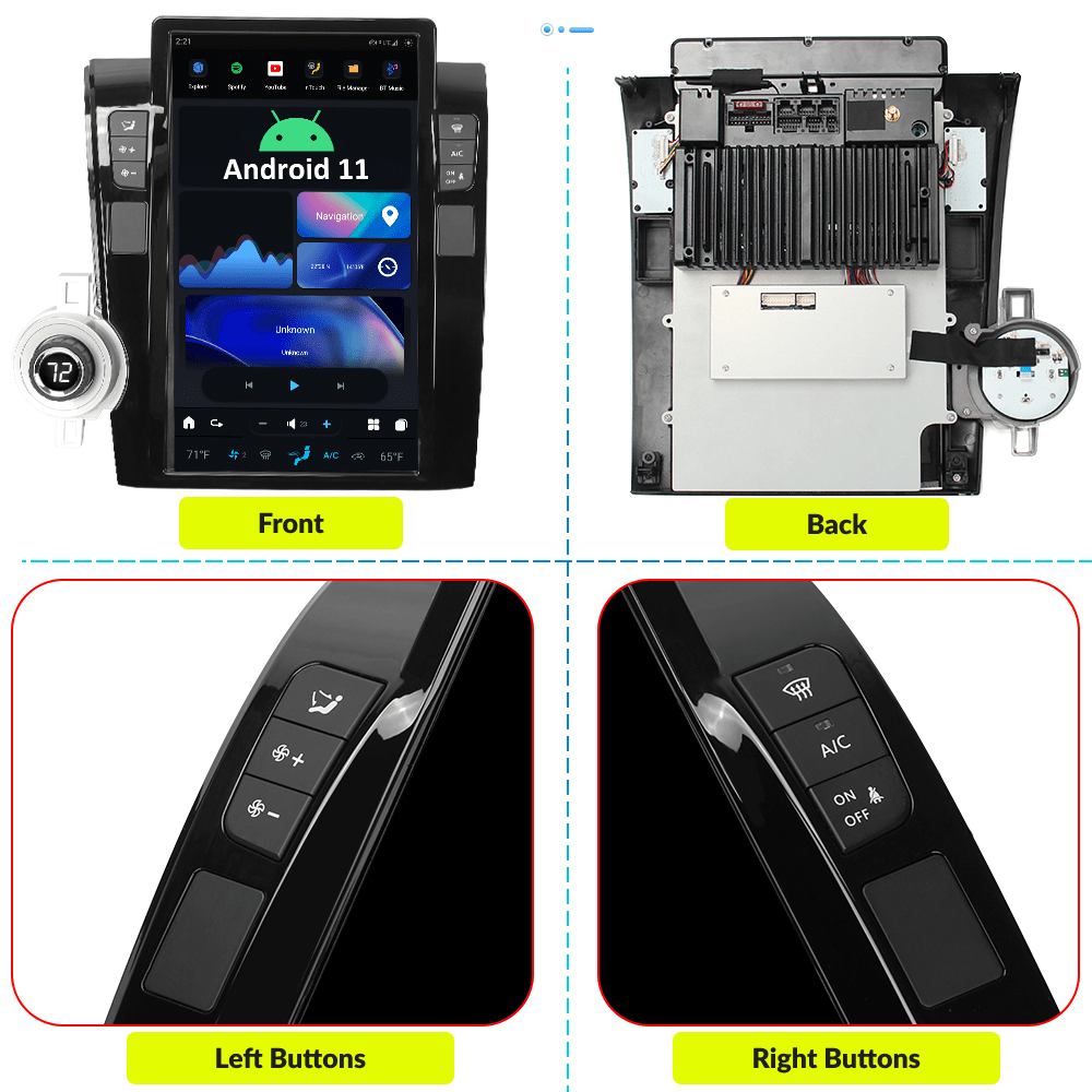 Toyota Sequoia 2007-2013 — 13.6" Tesla-Style Apple Carplay Screen - Car Tech Studio