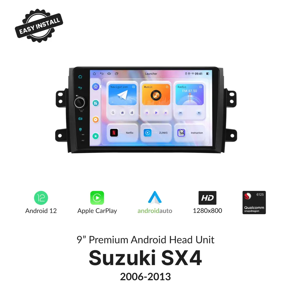 Suzuki SX4 2006-2013 — Premium 9” Carplay & Android Auto Head Unit - Car Tech Studio