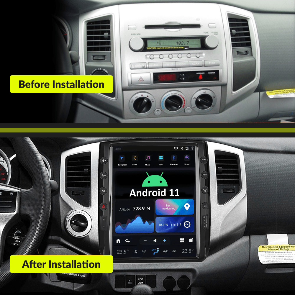Toyota Tacoma 2005-2015 — 12.1" Tesla-Style Apple Carplay Screen - Car Tech Studio