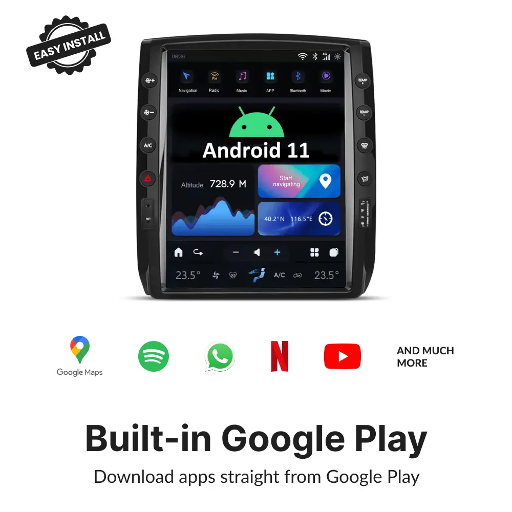 Toyota Tacoma 2005-2015 — 12.1" Tesla-Style Apple Carplay Screen - Car Tech Studio