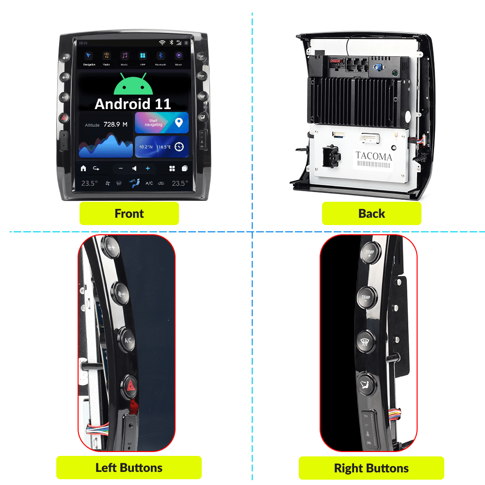 Toyota Tacoma 2005-2015 — 12.1" Tesla-Style Apple Carplay Screen - Car Tech Studio