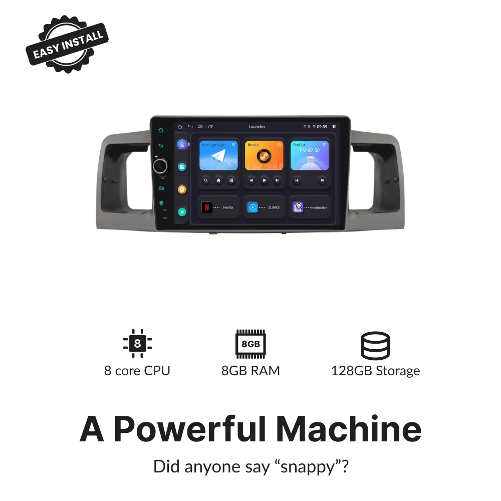 Toyota Corolla EX/E120 2001-2007 — Premium 9” Carplay & Android Auto Head Unit - Car Tech Studio