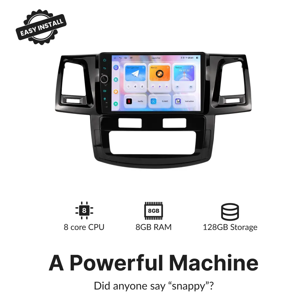 Toyota Fortuner Hilux 2007-2015 — Premium 9” Carplay & Android Auto Head Unit - Car Tech Studio