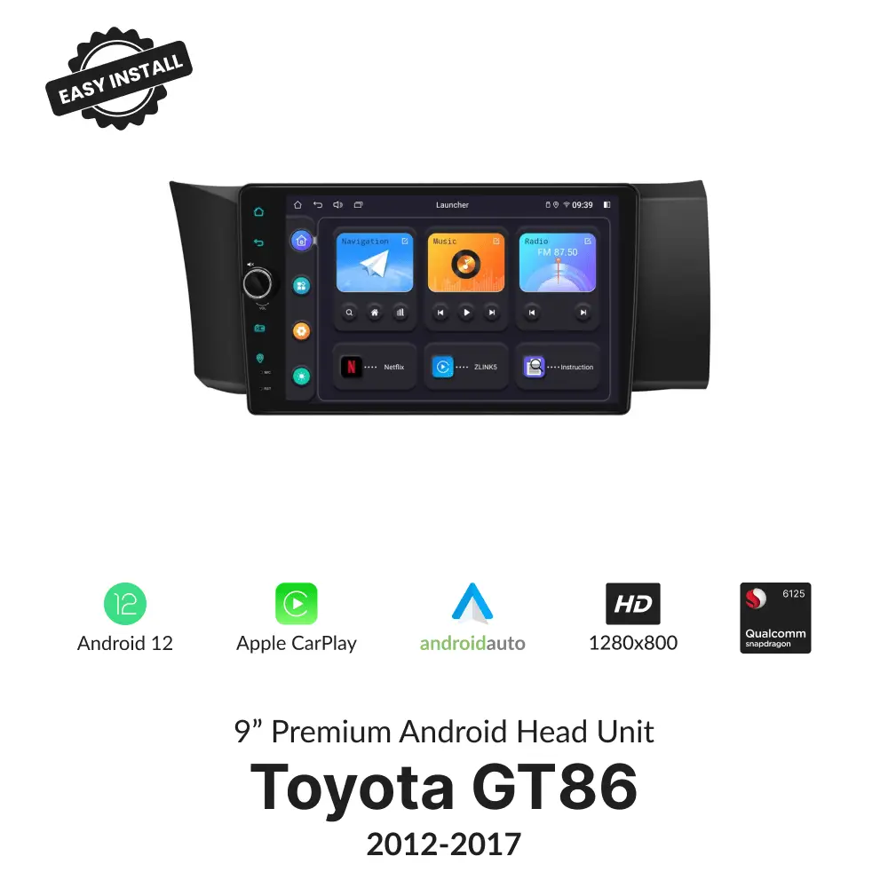Toyota GT86 2012-2017 — Premium 9” Carplay & Android Auto Head Unit - Car Tech Studio