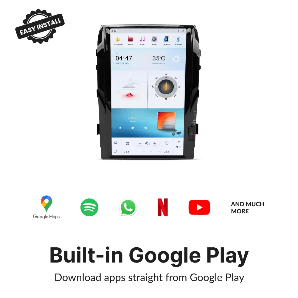 Toyota Land Cruiser 2008-2015 — 16" Tesla-Style Apple Carplay Screen - Car Tech Studio