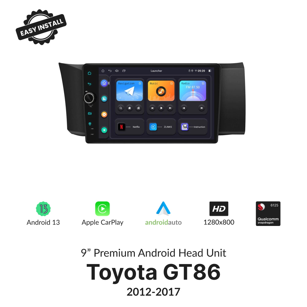 Toyota GT86 2012-2017 | 9” Wireless CarPlay Android Head Unit