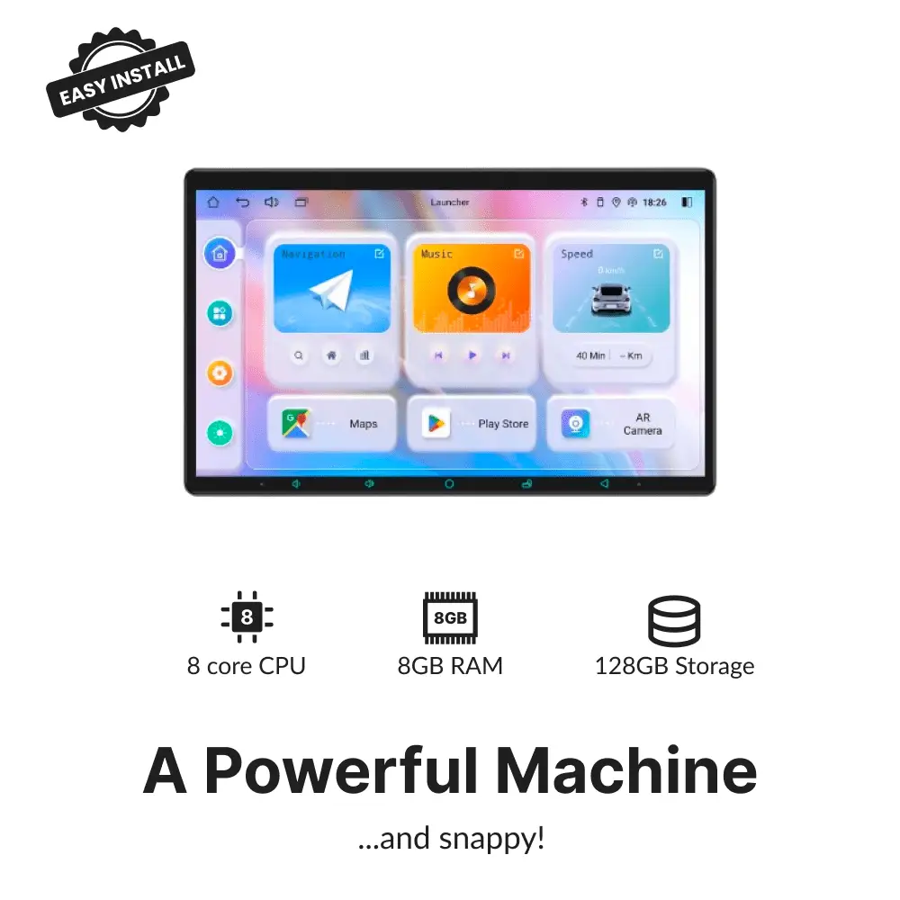 Premium Single Din 13.3” Universal Carplay & Android Auto Head Unit - Car Tech Studio