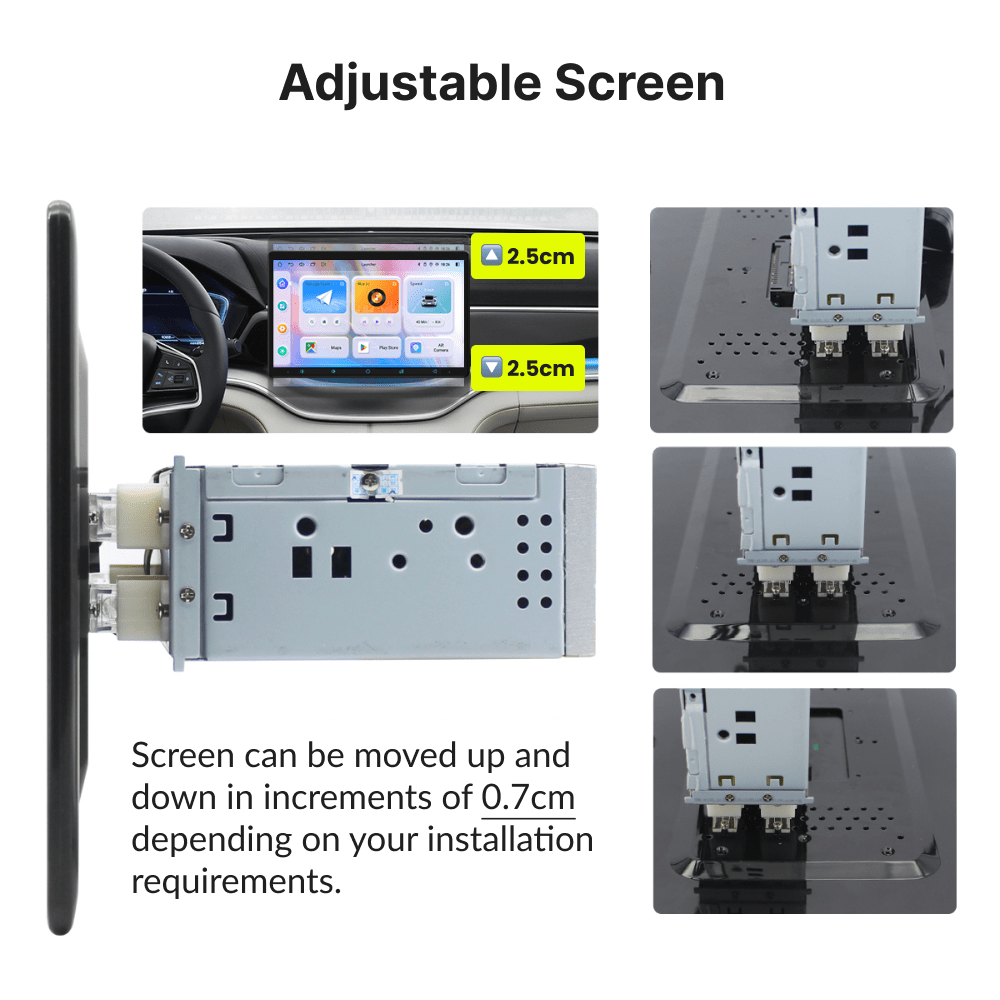 Premium Single Din 13.3” Universal Carplay & Android Auto Head Unit - Car Tech Studio