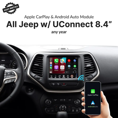 Jeep Grand Cherokee with UConnect 8.4" — Wireless Apple CarPlay & Android Auto Module - Car Tech Studio