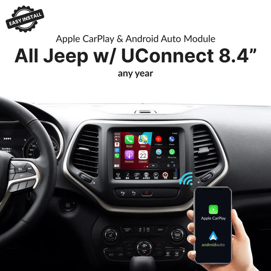Jeep Cherokee with UConnect 8.4" — Wireless Apple CarPlay & Android Auto Module - Car Tech Studio