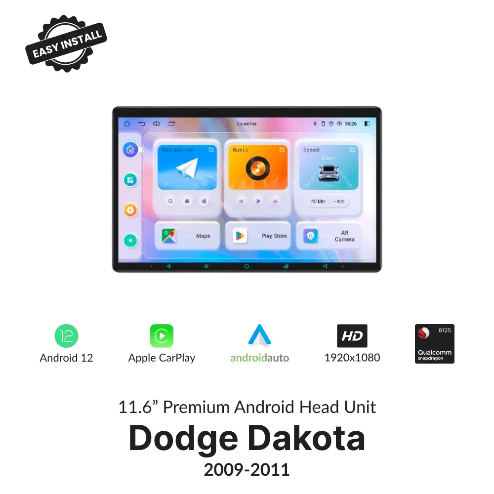 Dodge Dakota 2009-2011 — Premium 11.6” Carplay & Android Auto Head Unit - Car Tech Studio