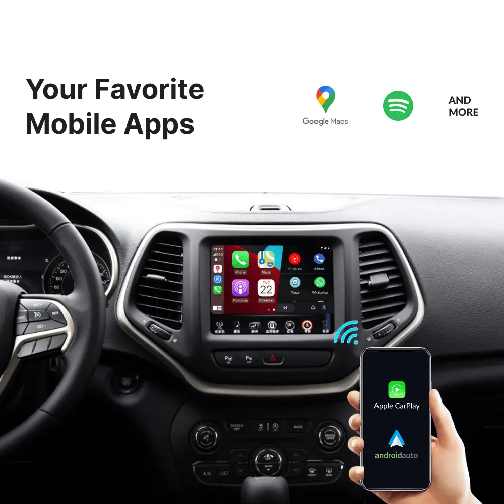 Jeep Grand Cherokee with UConnect 8.4" — Wireless Apple CarPlay & Android Auto Module - Car Tech Studio