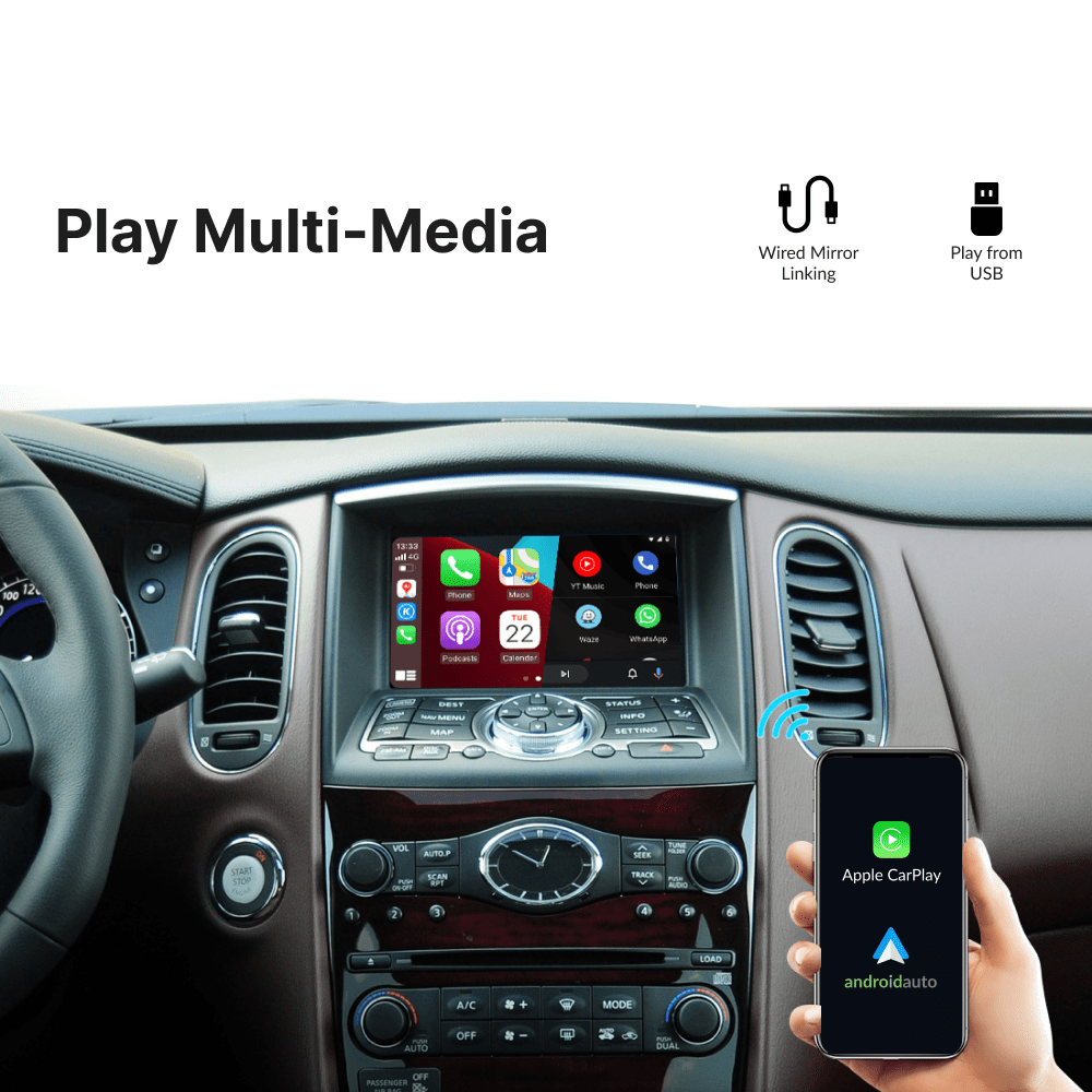 Infiniti FX50 2009-2012 — Wireless Apple CarPlay & Android Auto Module - Car Tech Studio