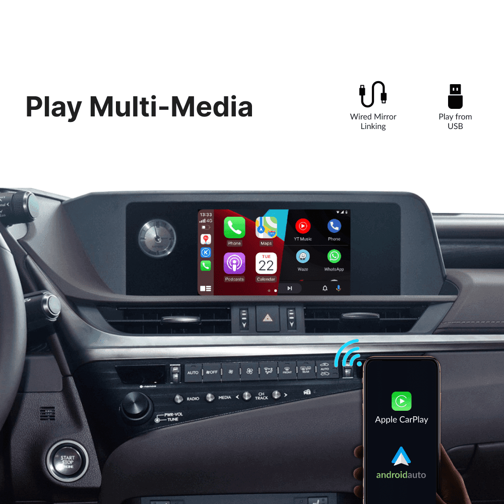 Lexus UX 2014-2020 — Wireless Apple CarPlay & Android Auto Module - Car Tech Studio