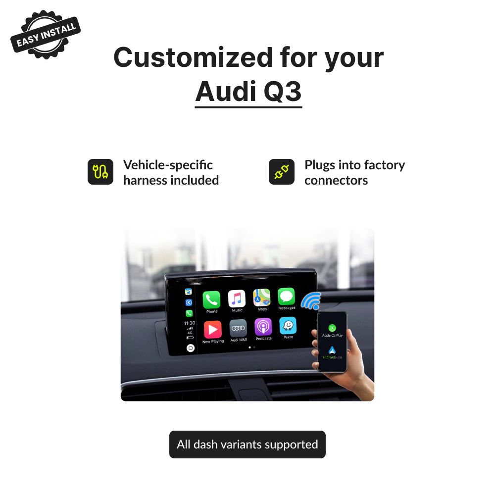 Audi Q3 2012-2018 — Wireless Apple CarPlay & Android Auto Module 2012